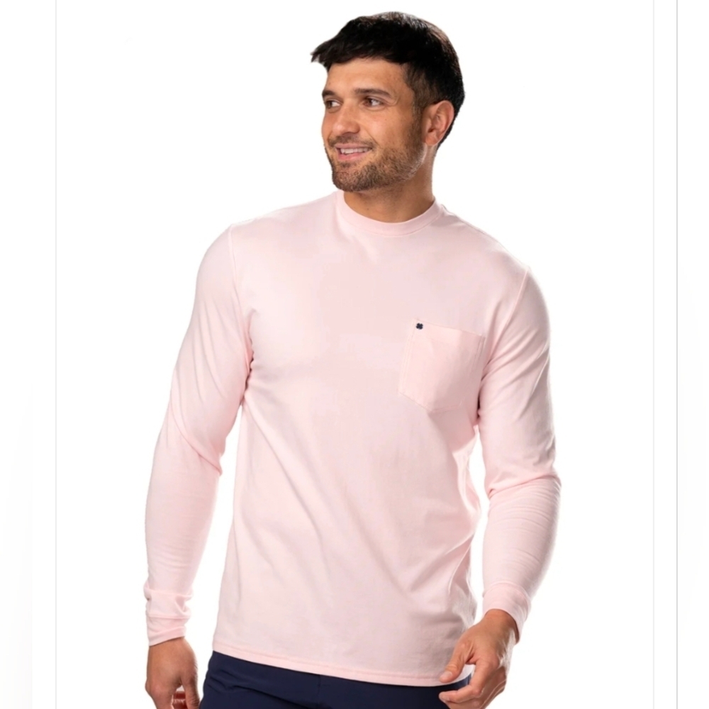Black Clover Live Lucky Luxe Pocket Tee Size XL in Light Pink Pima Cotton Blend